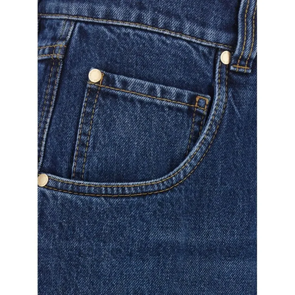 Brunello Cucinelli Women Blue Shorts With Monile On The Back In Denim For Women